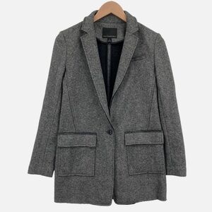 Banana Republic • Gray Tweed Wool Blend Single Breasted Blazer Coat